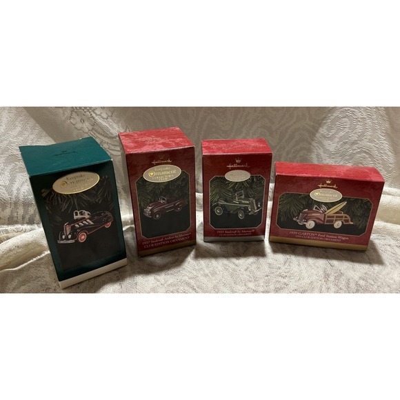 Hallmark Other - 4 Hallmark Keepsake Ornaments CLUB EDITION 1996 97‎ 98 99 Cars Steelcraft Murray